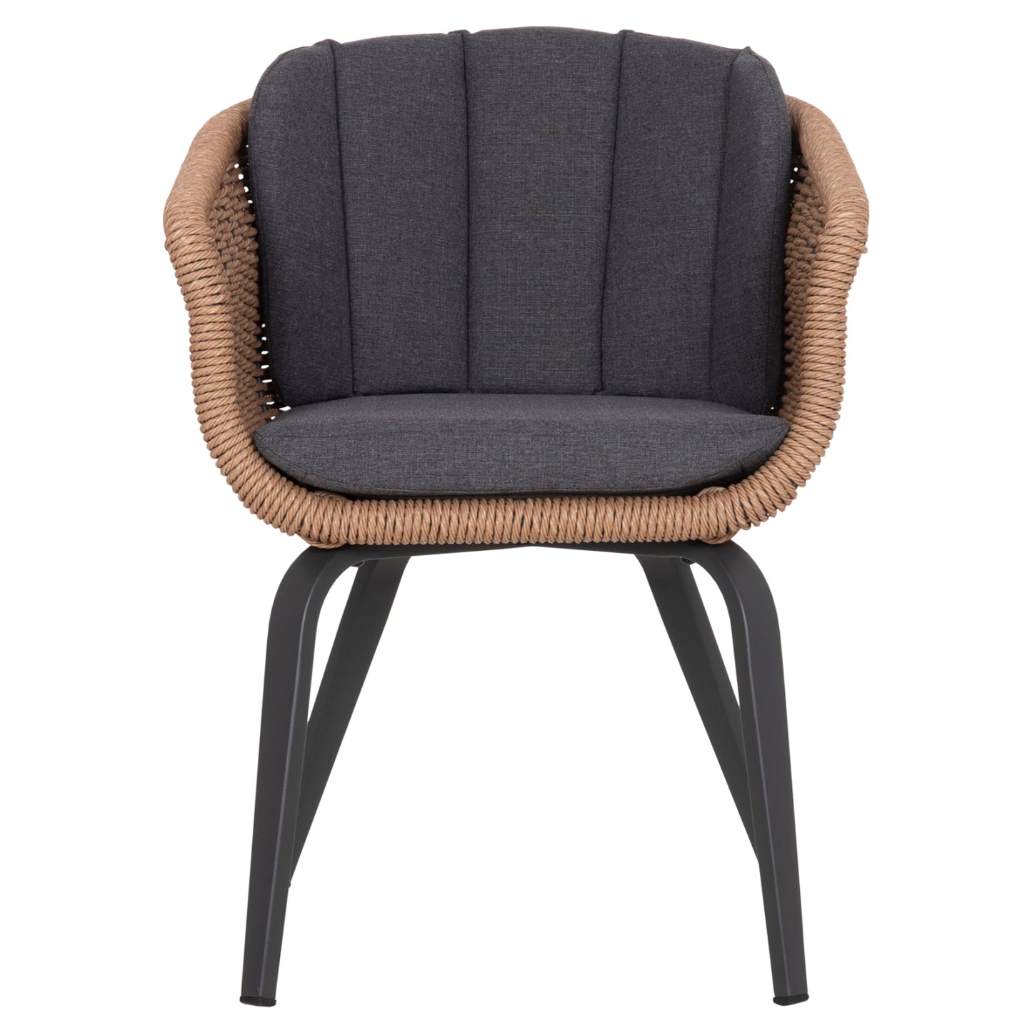 DINING CHAIR VICTUS HM6559.01 ALUMINUM & OLEFIN IN GREY--TWIST WICKER 60x62x76Hcm.