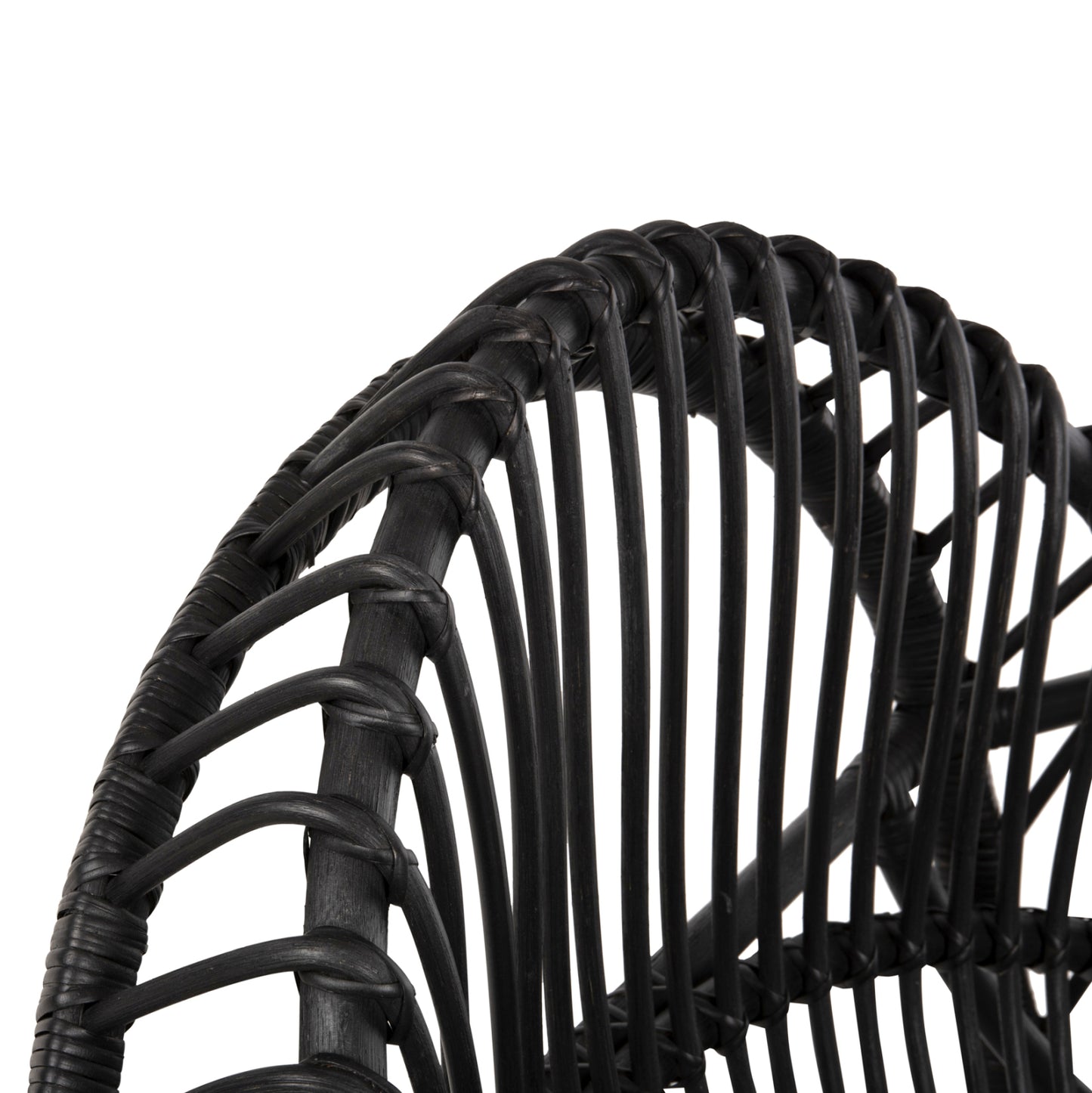 ARMCHAIR ENTROPY HM9840.03 NATURAL POLISHED RATTAN WITH CUSHION-BLACK 80x97x85Hcm.