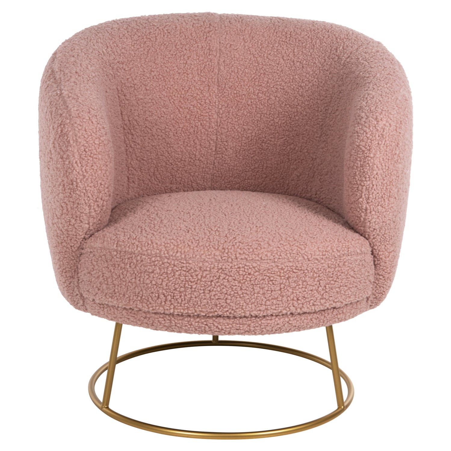 ARMCHAIR ARIEN HM8403.22 BOUCLE FABRIC IN DUSTY PINK-GOLD METAL BASE 78x75x84Hcm.