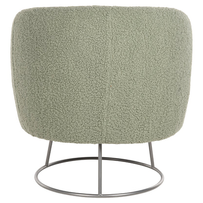 ARMCHAIR ARIEN HM8403.27 BOUCLE FABRIC IN PISTACHIO GREEN-SILVER METAL BASE 78x75x84Hcm.