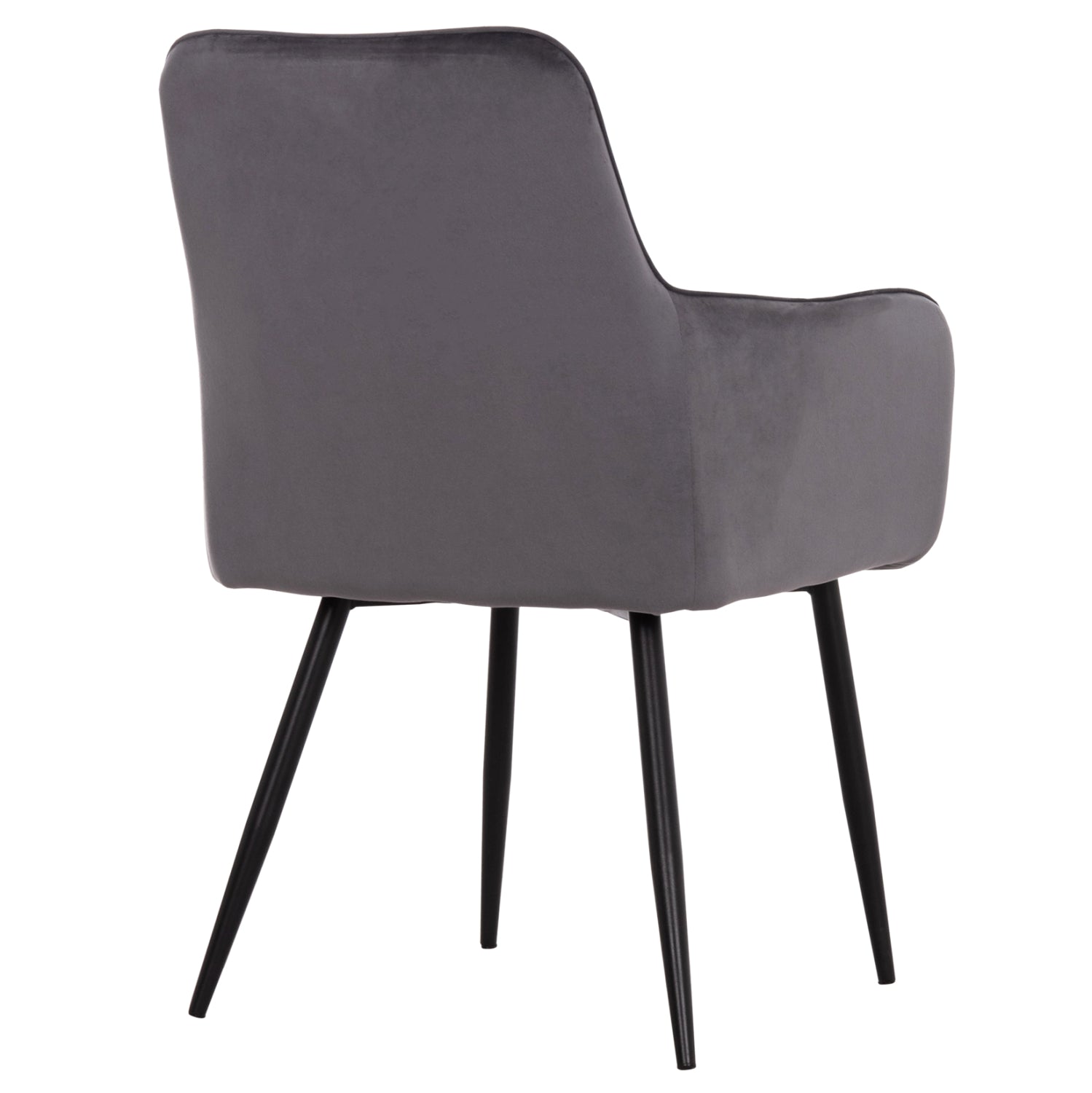 ARMCHAIR LATRELL HM8582.01 GREY VELVET & BLACK METAL LEGS 54x57x84Hcm.