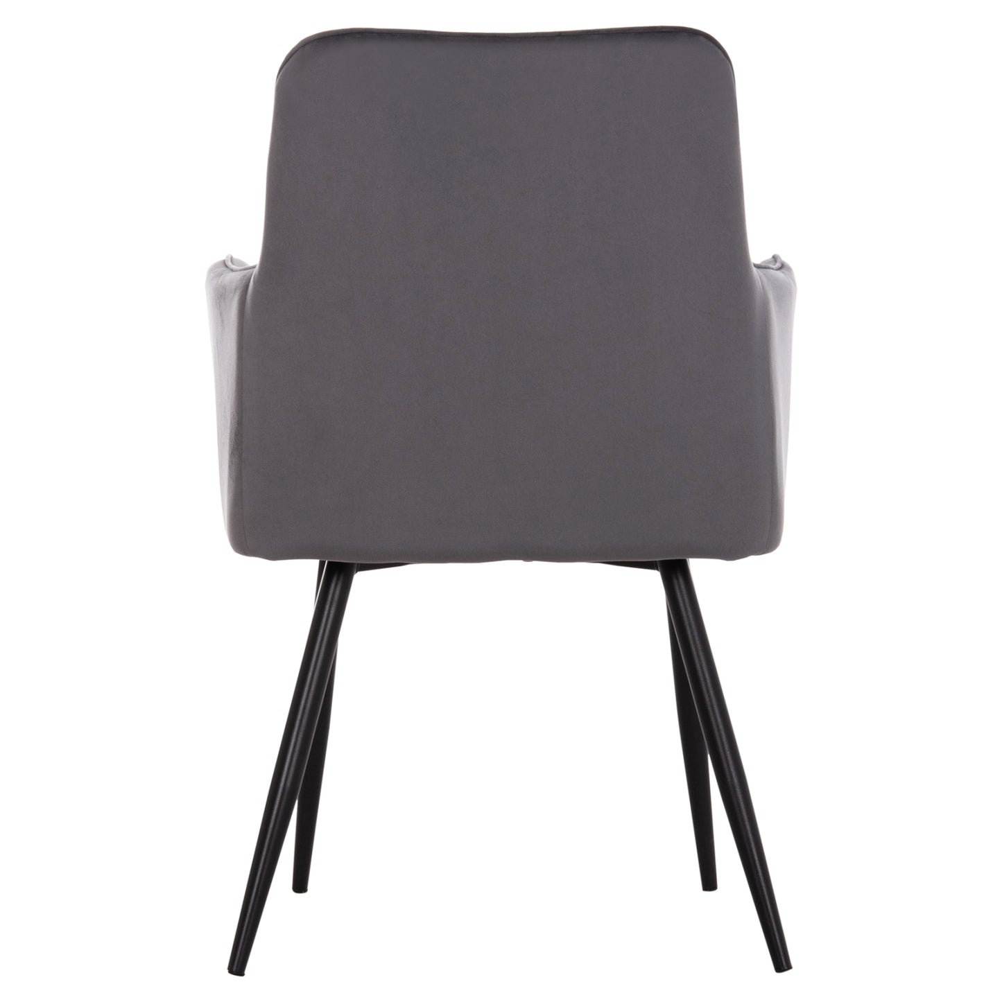 ARMCHAIR LATRELL HM8582.01 GREY VELVET & BLACK METAL LEGS 54x57x84Hcm.