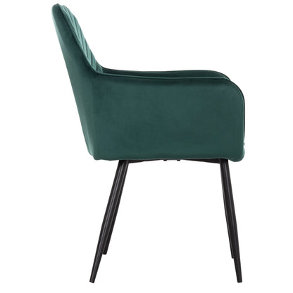 ARMCHAIR LATRELL HM8582.03 CYPRESS GREEN VELVET & BLACK METAL LEGS 54x57x84Hcm.