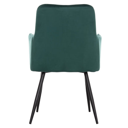 ARMCHAIR LATRELL HM8582.03 CYPRESS GREEN VELVET & BLACK METAL LEGS 54x57x84Hcm.