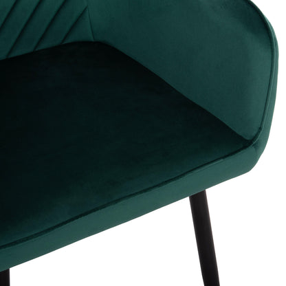 ARMCHAIR LATRELL HM8582.03 CYPRESS GREEN VELVET & BLACK METAL LEGS 54x57x84Hcm.