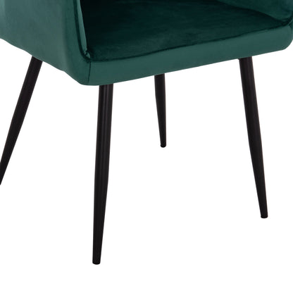 ARMCHAIR LATRELL HM8582.03 CYPRESS GREEN VELVET & BLACK METAL LEGS 54x57x84Hcm.