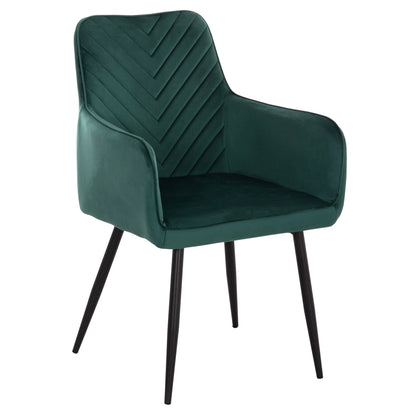 ARMCHAIR LATRELL HM8582.03 CYPRESS GREEN VELVET & BLACK METAL LEGS 54x57x84Hcm.