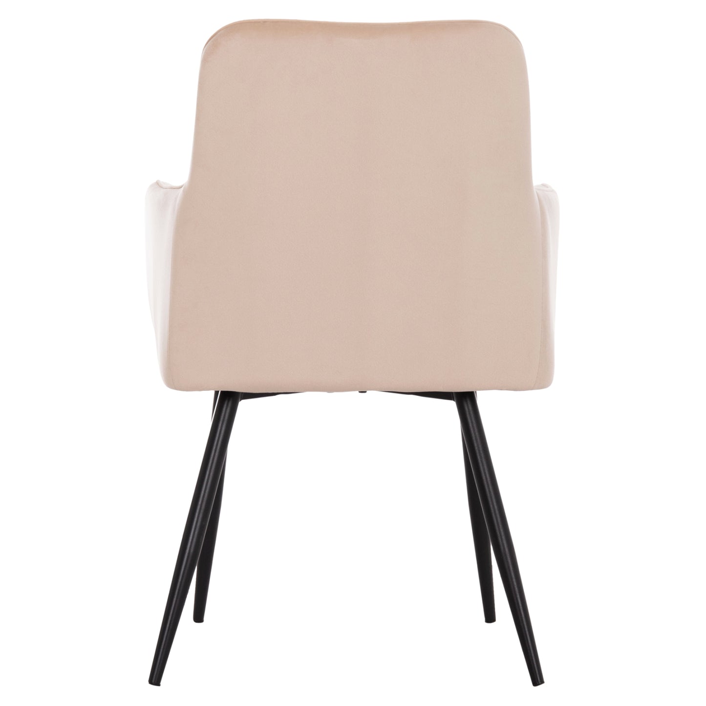 DINING ARMCHAIR LATRELL HM8582.05 ECRU VELVET & BLACK METAL LEGS 54x57x84Hcm.