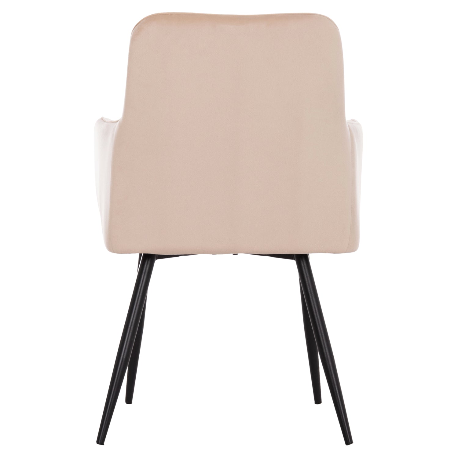 DINING ARMCHAIR LATRELL HM8582.05 ECRU VELVET & BLACK METAL LEGS 54x57x84Hcm.