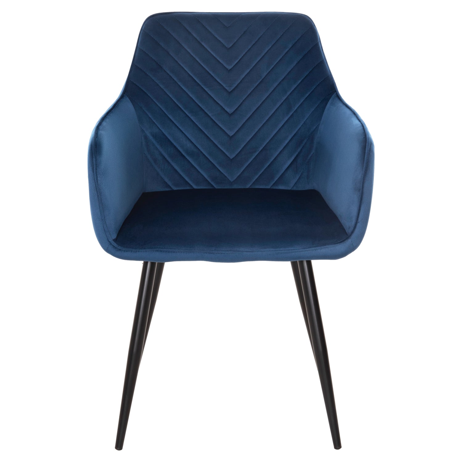 DINING ARMCHAIR LATRELL HM8582.08 BLUE VELVET & BLACK METAL LEGS 57x56x84Hcm.