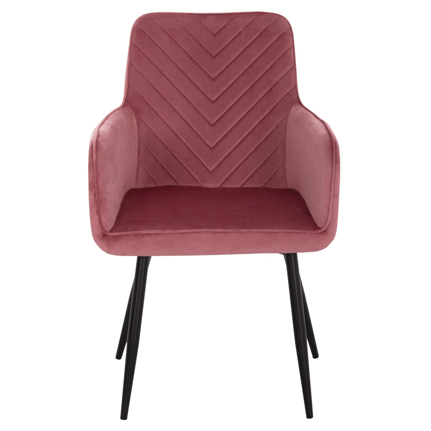 DINING ARMCHAIR LATRELL HM8582.12 DUSTY PINK VELVET & BLACK METAL LEGS 54x57x84Hcm.
