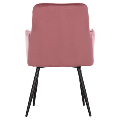 DINING ARMCHAIR LATRELL HM8582.12 DUSTY PINK VELVET & BLACK METAL LEGS 54x57x84Hcm.