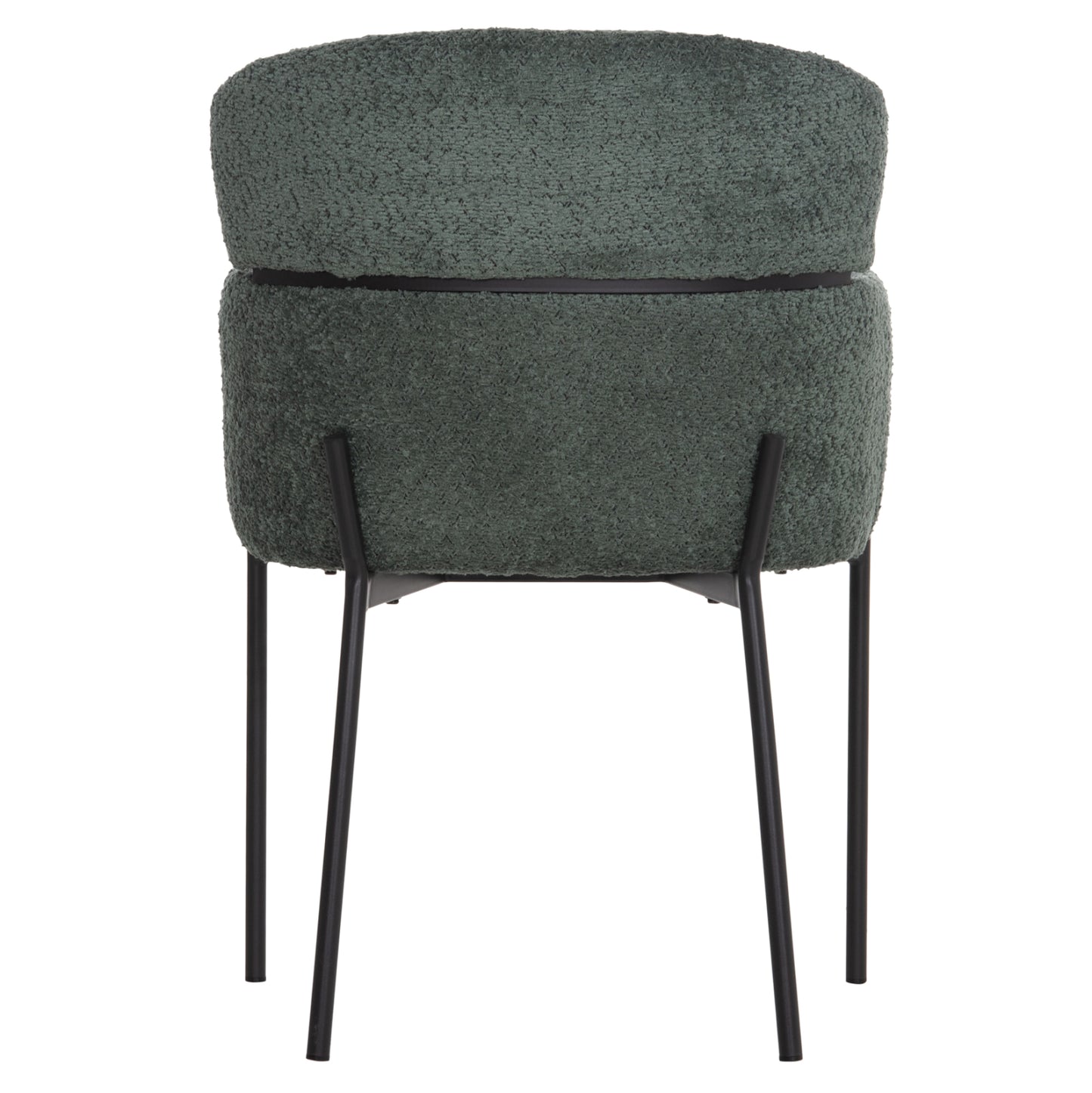 ARMCHAIR WOLF HM8583.03 PETROL GREEN BOUCLE FABRIC-BLACK METAL LEGS 56x62x80Hcm.