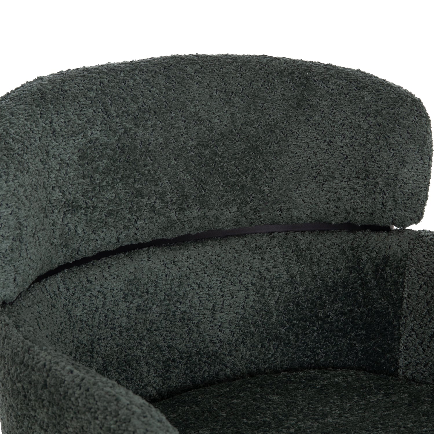 ARMCHAIR WOLF HM8583.03 PETROL GREEN BOUCLE FABRIC-BLACK METAL LEGS 56x62x80Hcm.