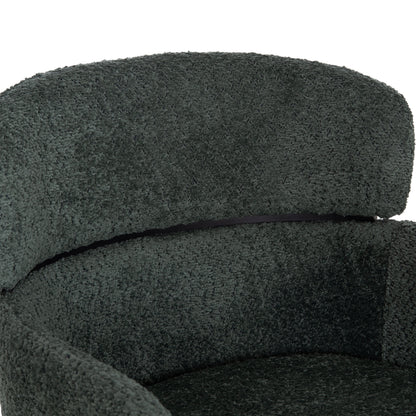 ARMCHAIR WOLF HM8583.03 PETROL GREEN BOUCLE FABRIC-BLACK METAL LEGS 56x62x80Hcm.