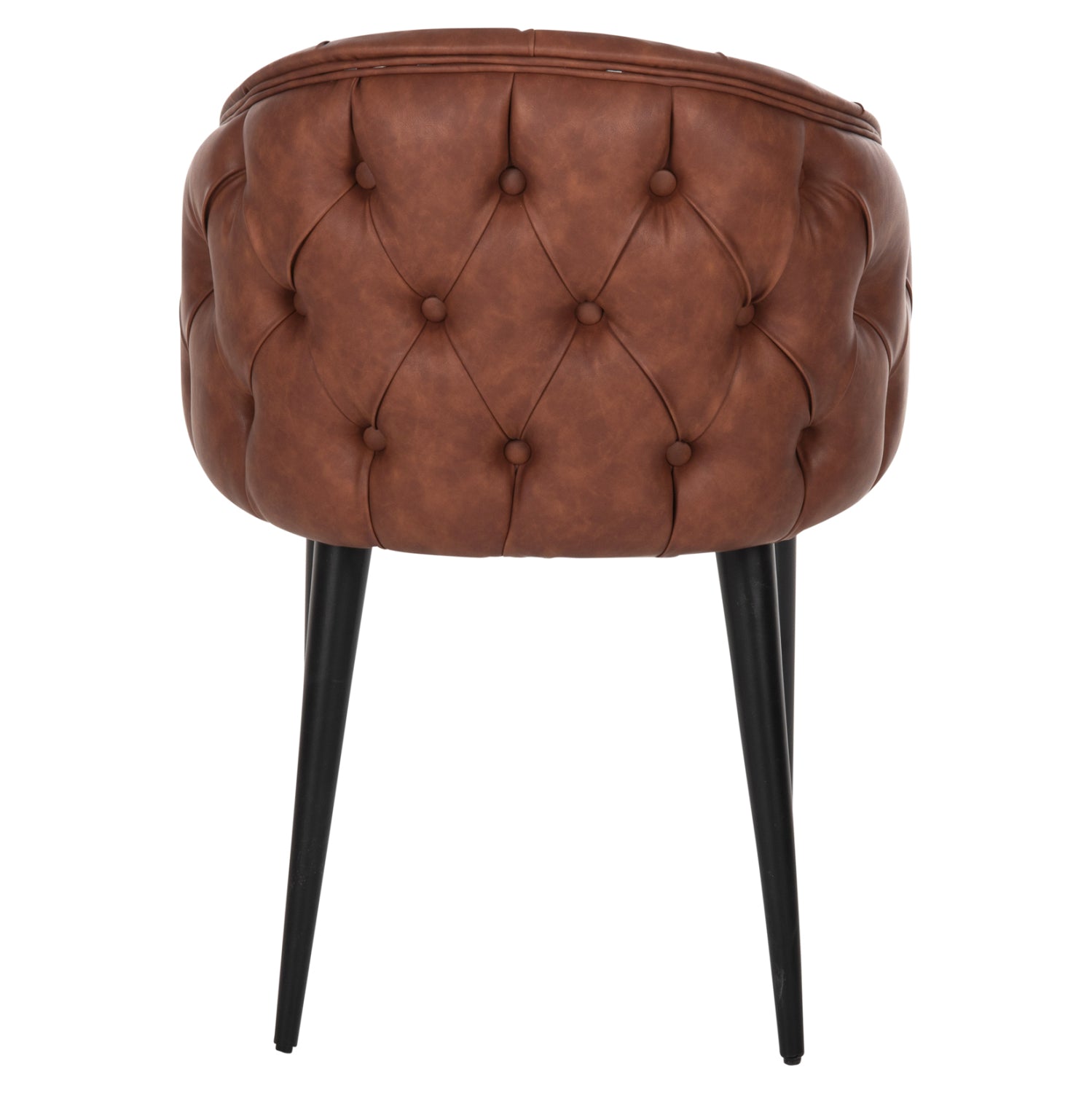 ARMCHAIR “LORETTA” HM9271.53 IN TAN BROWN PU LEATHER & BLACK WOODEN LEGS 53x60x82H CM.