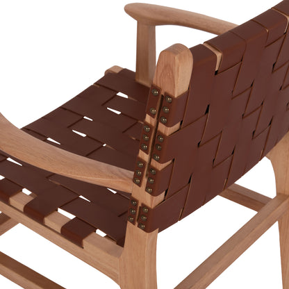 ARMCHAIR FELIPE HM9328.11 TOON WOOD PU LEATHER BROWN 61x59x86Hcm.