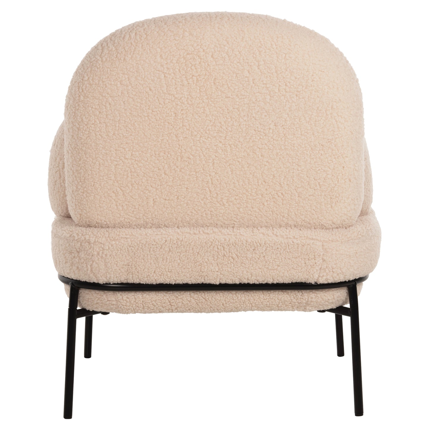 ARMCHAIR AGNES HM9525.20 ECRU BOUCLE FABRIC-BLACK METAL LEGS 74x71x83Hcm.