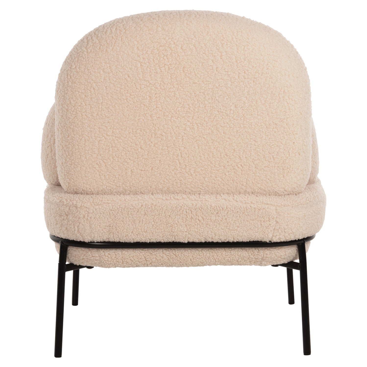 ARMCHAIR AGNES HM9525.20 ECRU BOUCLE FABRIC-BLACK METAL LEGS 74x71x83Hcm.