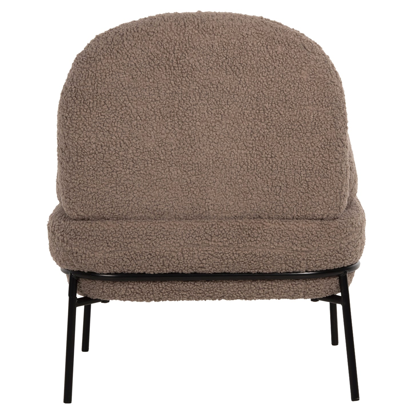 ARMCHAIR AGNES HM9525.25 LIGHT BROWN BOUCLE FABRIC-BLACK METAL LEGS 74x71x83Hcm.