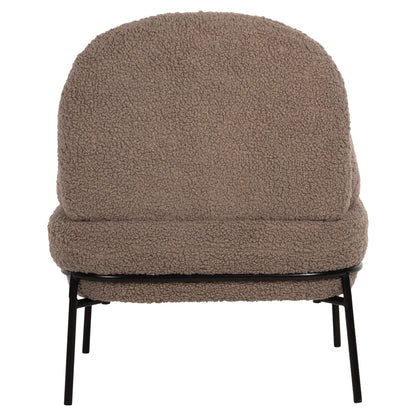 ARMCHAIR AGNES HM9525.25 LIGHT BROWN BOUCLE FABRIC-BLACK METAL LEGS 74x71x83Hcm.