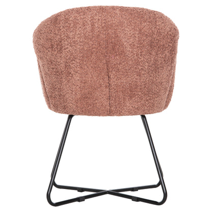 ARMCHAIR HARNIS HM9603.02 PINK BOUCLE-BLACK METAL BASE 59.5x64x77Hcm.