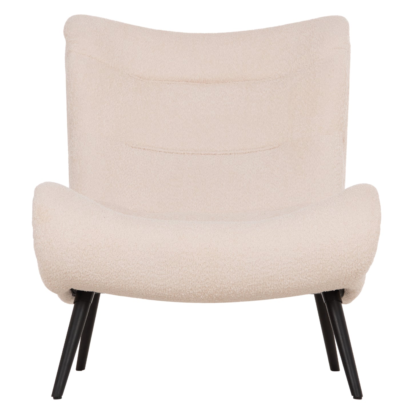 ARMCHAIR BRYM HM9605.06 ECRU BOUCLE FABRIC-BLACK WOODEN LEGS 97x80x100Hcm.