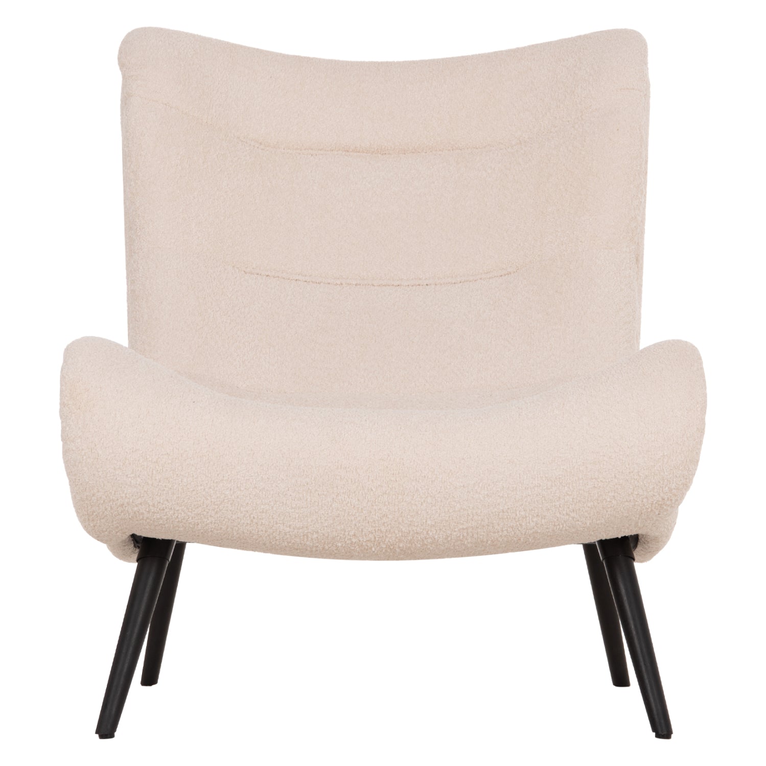 ARMCHAIR BRYM HM9605.06 ECRU BOUCLE FABRIC-BLACK WOODEN LEGS 97x80x100Hcm.