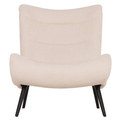 ARMCHAIR BRYM HM9605.06 ECRU BOUCLE FABRIC-BLACK WOODEN LEGS 97x80x100Hcm.