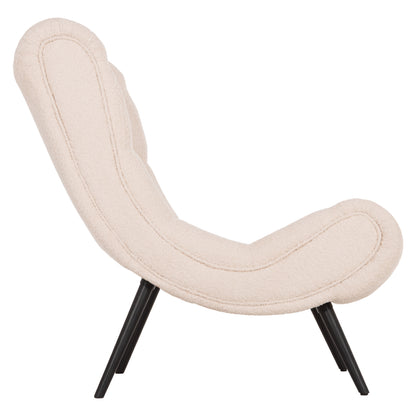 ARMCHAIR BRYM HM9605.06 ECRU BOUCLE FABRIC-BLACK WOODEN LEGS 97x80x100Hcm.