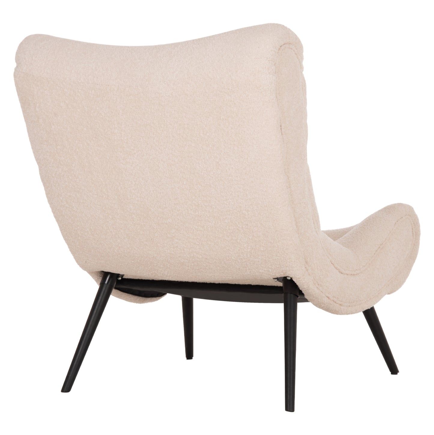 ARMCHAIR BRYM HM9605.06 ECRU BOUCLE FABRIC-BLACK WOODEN LEGS 97x80x100Hcm.
