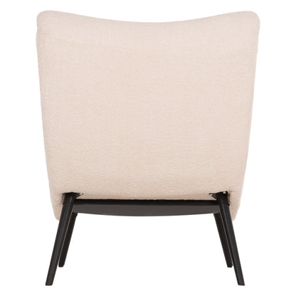 ARMCHAIR BRYM HM9605.06 ECRU BOUCLE FABRIC-BLACK WOODEN LEGS 97x80x100Hcm.