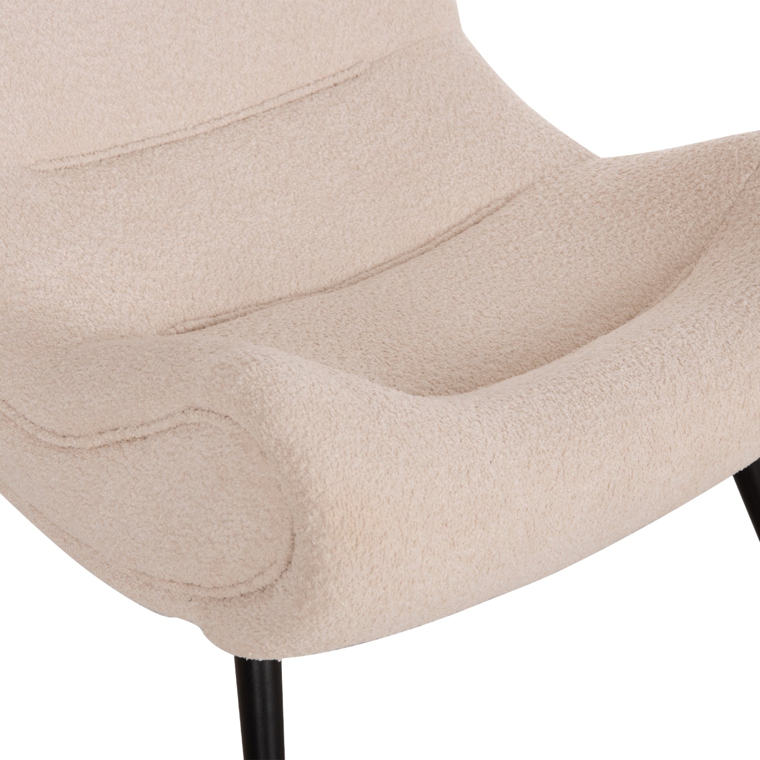 ARMCHAIR BRYM HM9605.06 ECRU BOUCLE FABRIC-BLACK WOODEN LEGS 97x80x100Hcm.