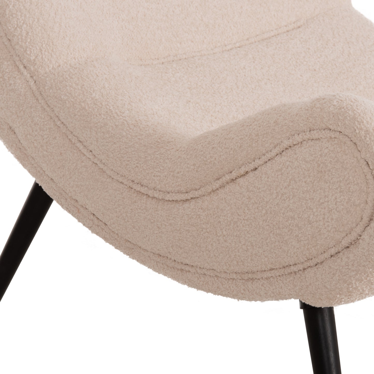 ARMCHAIR BRYM HM9605.06 ECRU BOUCLE FABRIC-BLACK WOODEN LEGS 97x80x100Hcm.