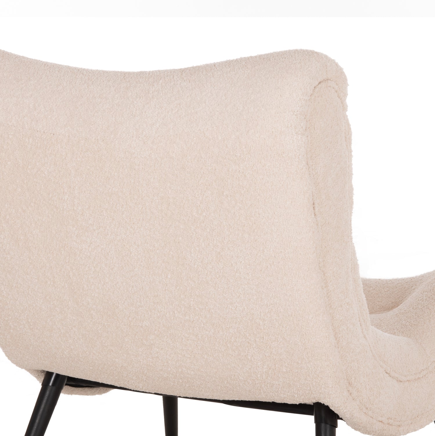 ARMCHAIR BRYM HM9605.06 ECRU BOUCLE FABRIC-BLACK WOODEN LEGS 97x80x100Hcm.
