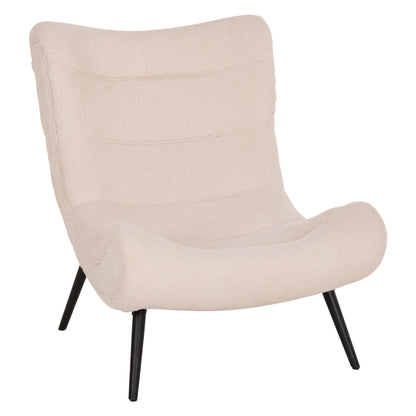 ARMCHAIR BRYM HM9605.06 ECRU BOUCLE FABRIC-BLACK WOODEN LEGS 97x80x100Hcm.