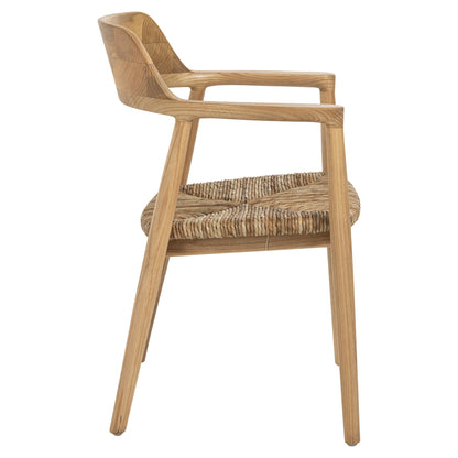 ARMCHAIR KINGSLEY HM9634.01 TEAK WOOD & STRAW MATT IN NATURAL COLOR 57,5x54x80Hcm.