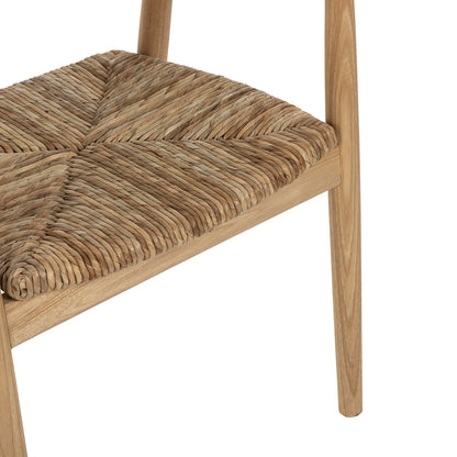 ARMCHAIR KINGSLEY HM9634.01 TEAK WOOD & STRAW MATT IN NATURAL COLOR 57,5x54x80Hcm.