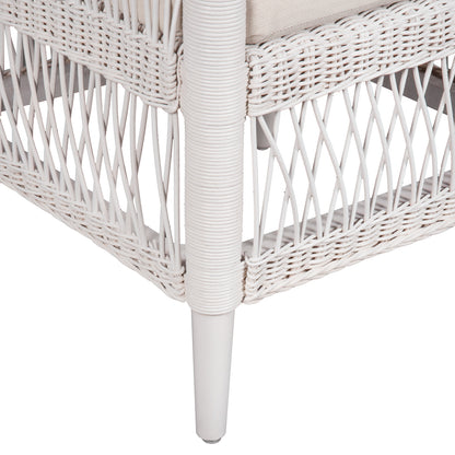 ARMCHAIR MALAWI HM9635.02 MAHOGANY WOOD WITH RATTAN IN WHITE-WHITE CUSHION 80x70x86Hcm.