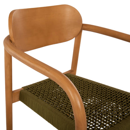 ARMCHAIR OSLO HM9636.05 TEAK WOOD IN NATURAL & GREEN ROPE 55x54x80Hcm.