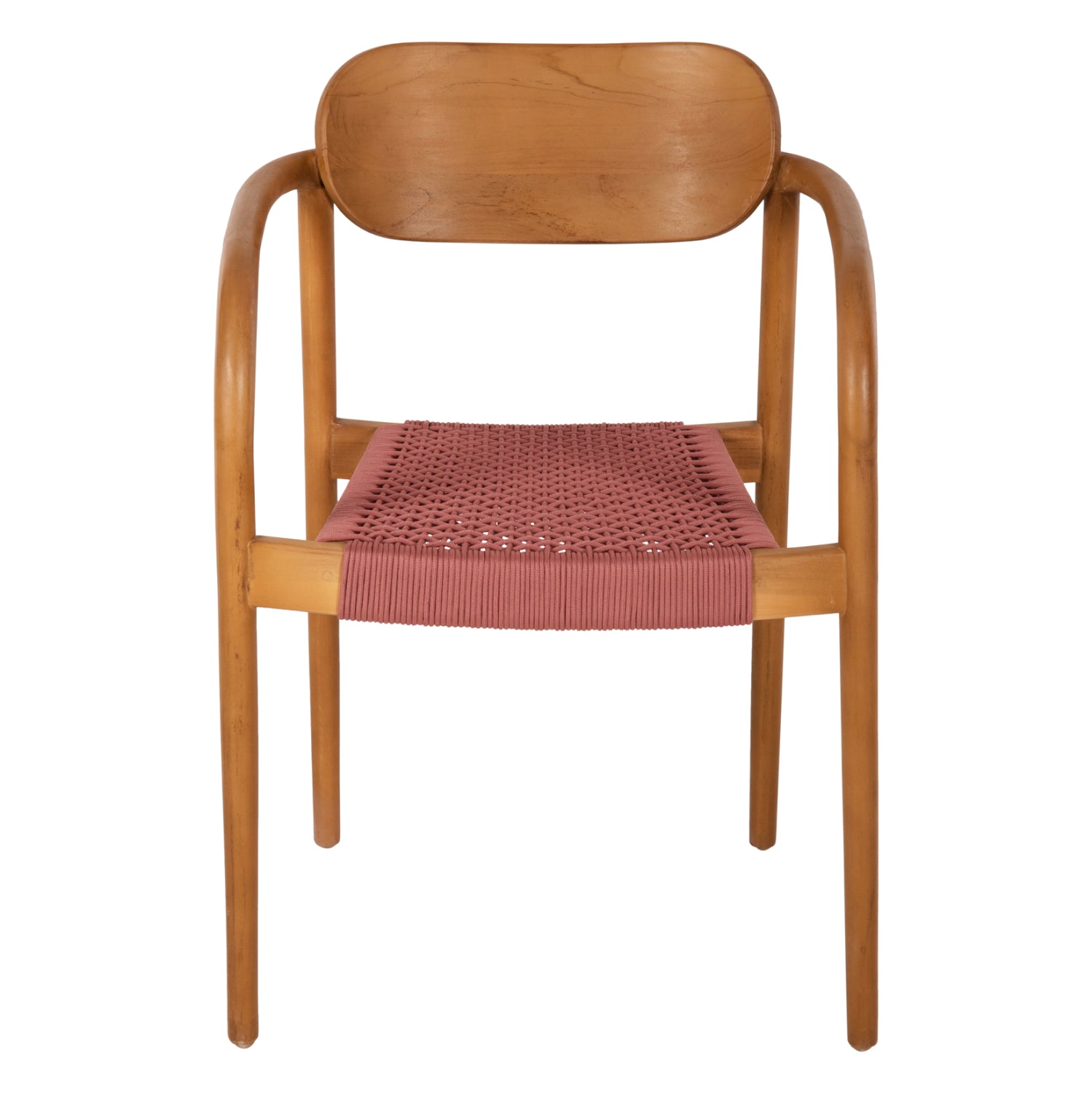 ARMCHAIR OSLO HM9636.06 TEAK WOOD IN NATURAL & PINK ROPE 55x54x80Hcm.