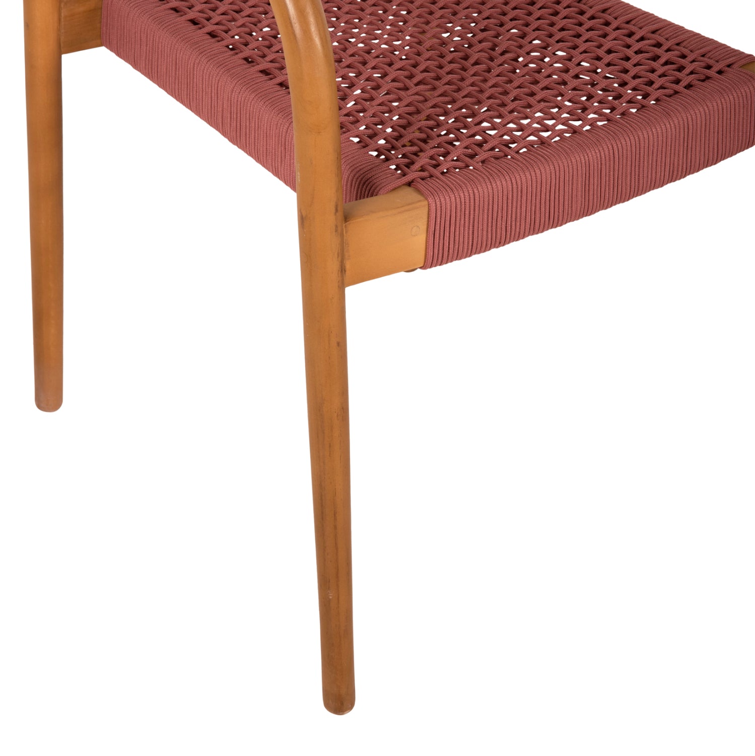 ARMCHAIR OSLO HM9636.06 TEAK WOOD IN NATURAL & PINK ROPE 55x54x80Hcm.