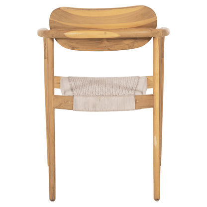 ARMCHAIR OSLO HM9636.07 TEAK WOOD IN NATURAL & BEIGE ROPE 55x54x80Hcm.