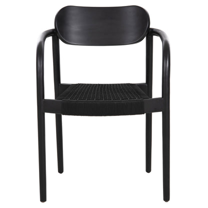 ARMCHAIR OSLO HM9636.12 TEAK WOOD & ROPE IN BLACK 55x54x80Hcm.