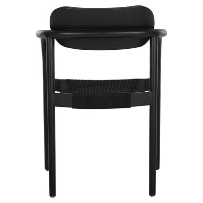 ARMCHAIR OSLO HM9636.12 TEAK WOOD & ROPE IN BLACK 55x54x80Hcm.