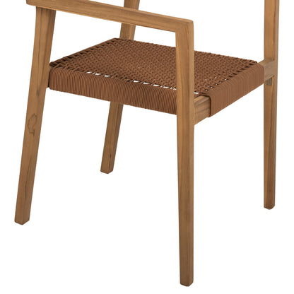 ARMCHAIR CHARLOTTE HM9637.01 TEAK WOOD IN NATURAL & BROWN ROPE 59x54x83Hcm.