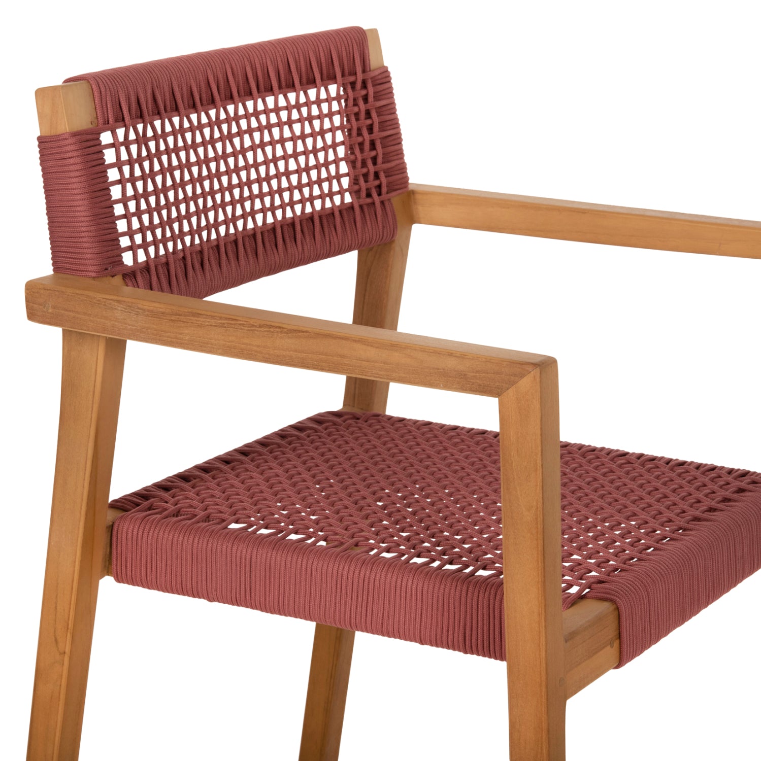 ARMCHAIR CHARLOTTE HM9637.06 TEAK WOOD IN NATURAL & PINK ROPE 59x54x83Hcm.