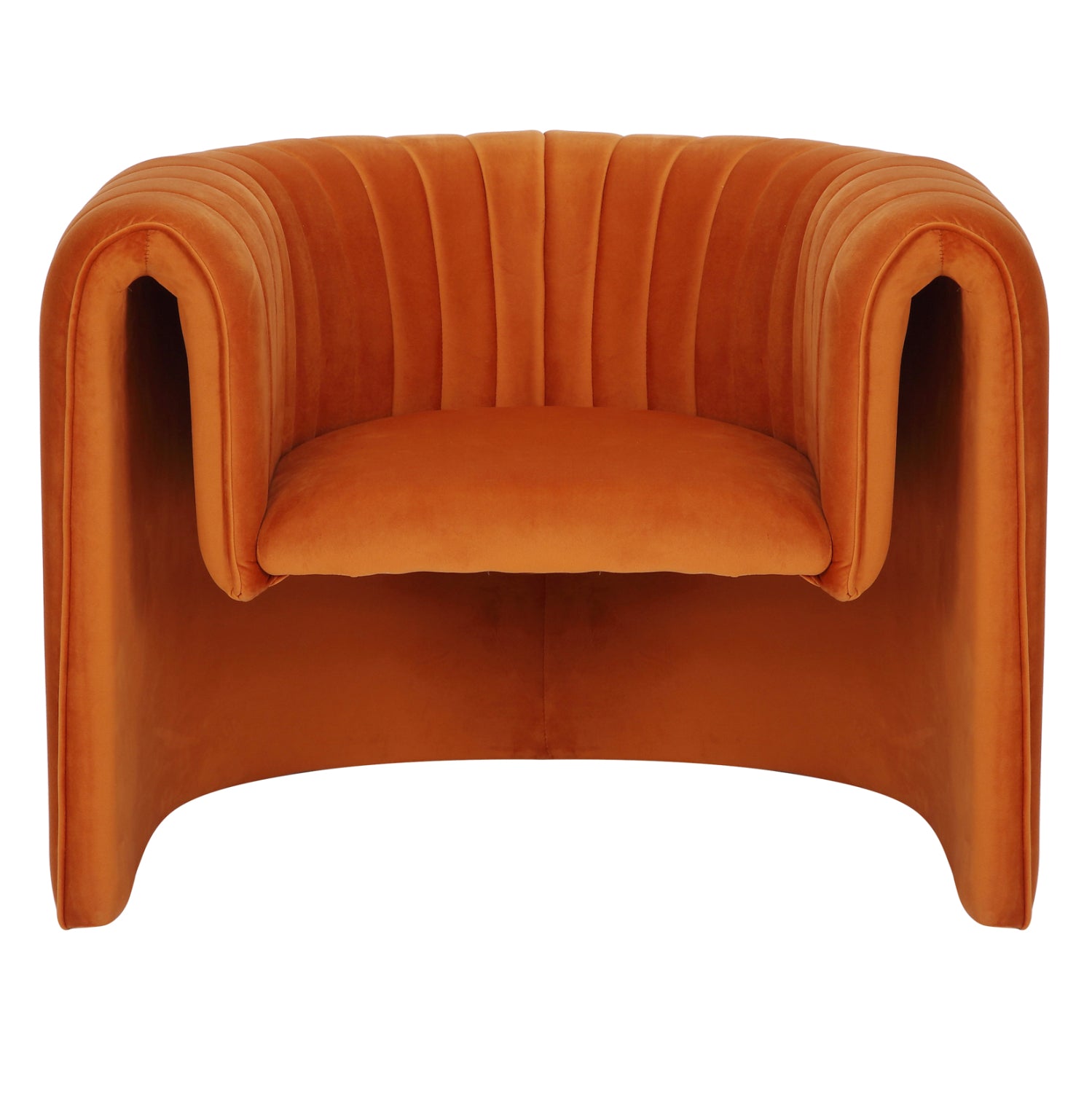 ARMCHAIR RIKER HM9682.05 METAL FRAME-ORANGE VELVET 92x74x69Hcm.