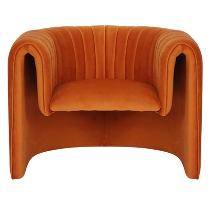 ARMCHAIR RIKER HM9682.05 METAL FRAME-ORANGE VELVET 92x74x69Hcm.