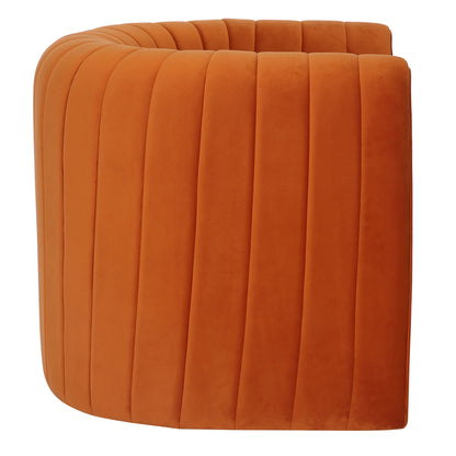 ARMCHAIR RIKER HM9682.05 METAL FRAME-ORANGE VELVET 92x74x69Hcm.